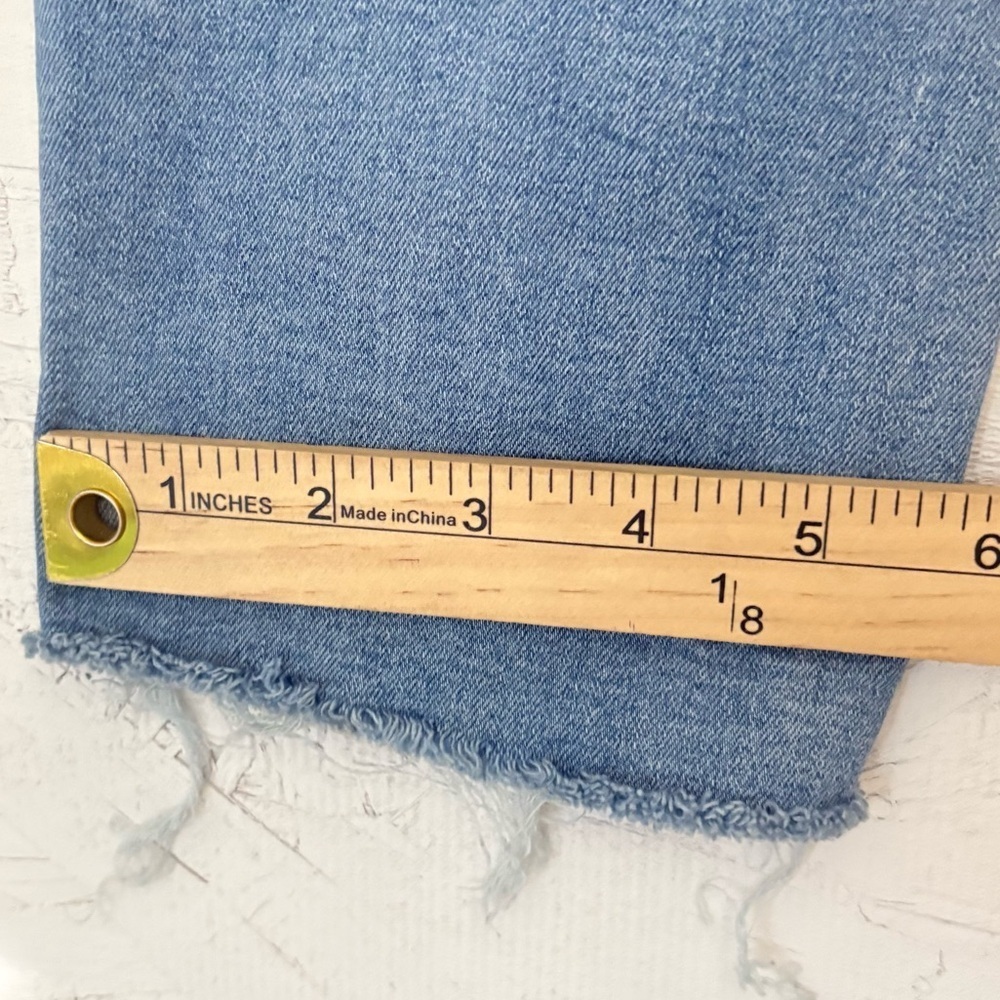 Ashley Mason Light Blue Denim Jeans Paperbag High Rise Skinny Raw Hem Sz 7 - Picture 13 of 14